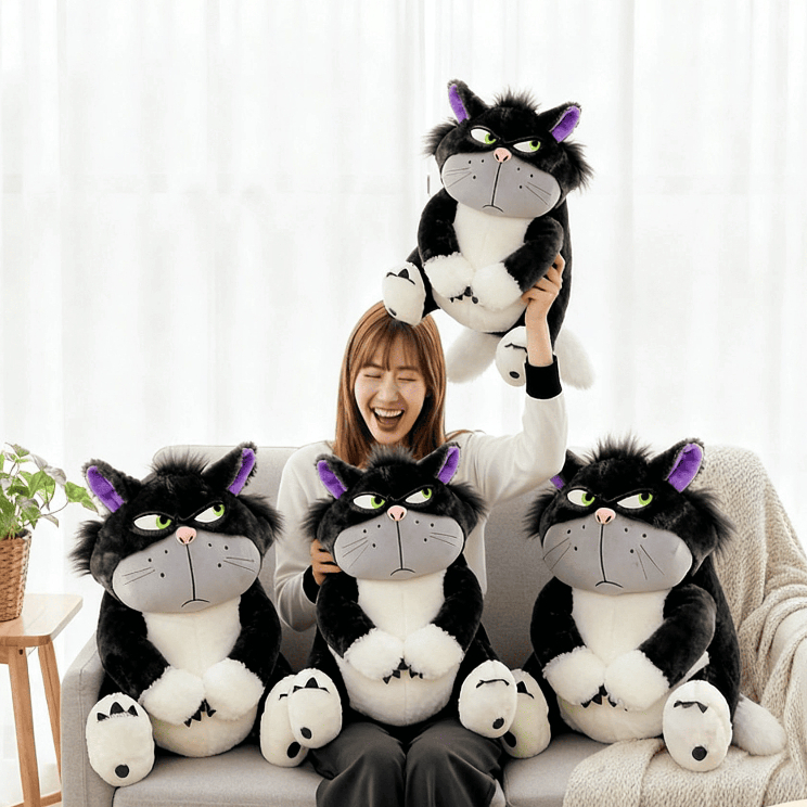 Boneka Kucing Lucu Jumbo Ekspresi Marah Boneka Plush Premium Hadiah Ulang Tahun
