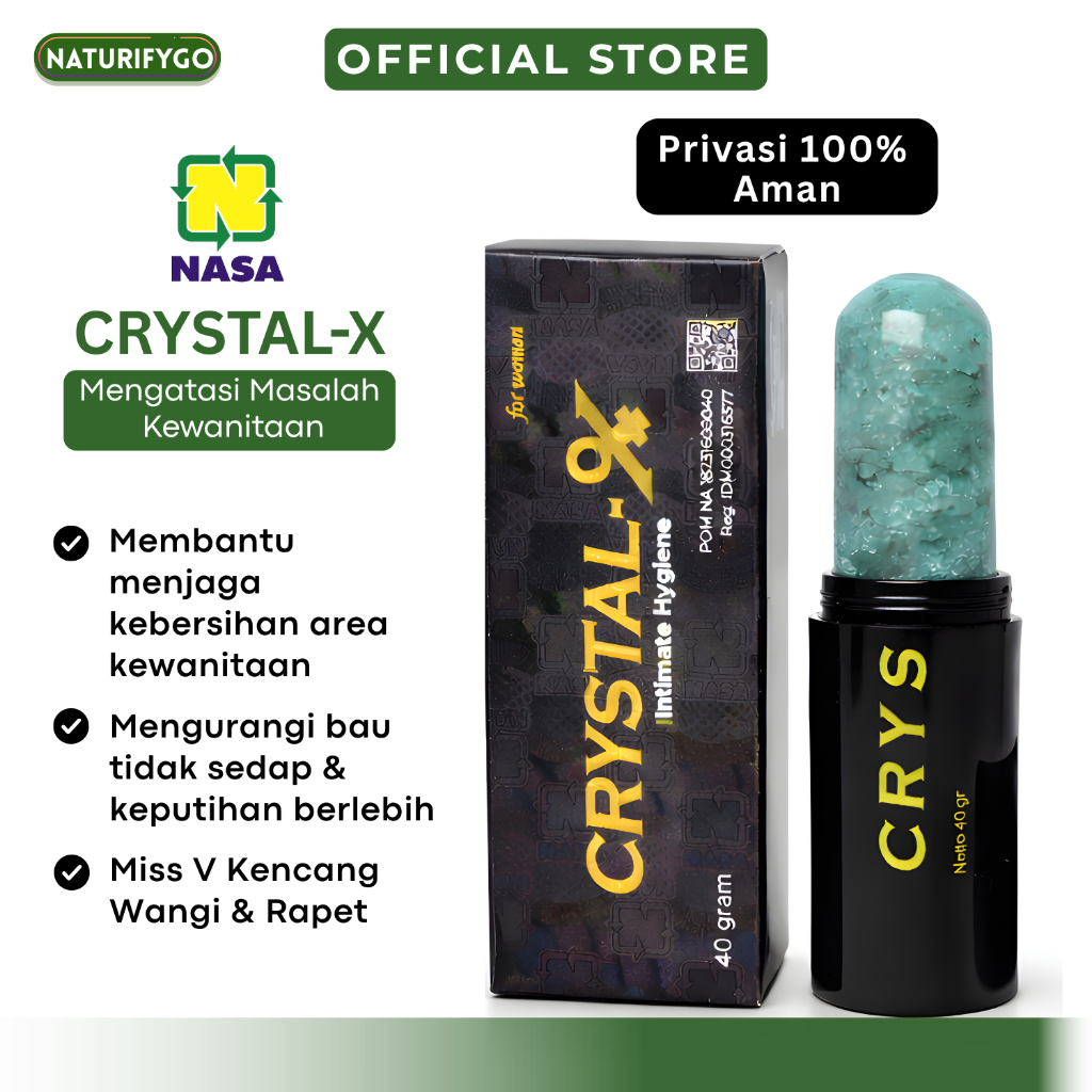 Crystal X NASA Original NCX Nasa 40gr BPOM Perawatan Kewanitaan Herbal Alami Anti Bau pH Balance