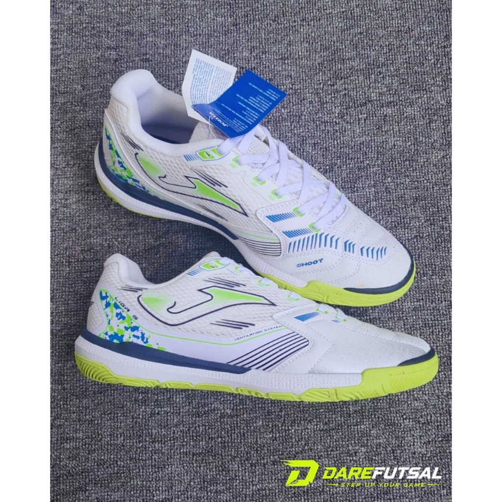 Sepatu Futsal Joma Liga 5 White Indoor Grip Kuat - Ringan - Anti Licin - Kontrol Lebih Mantab