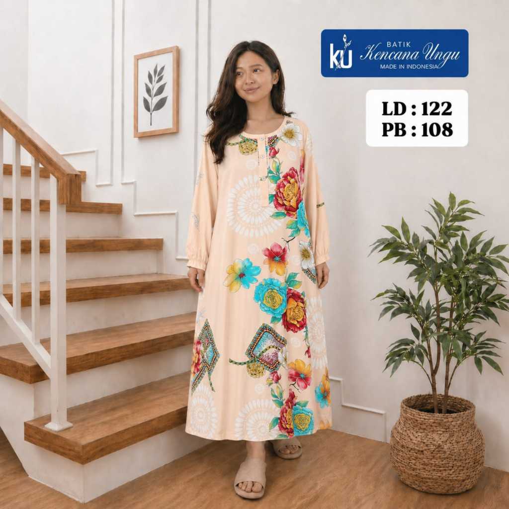 Kencana Ungu Label BIRU & | Daster Kencana Ungu Label HIJAU