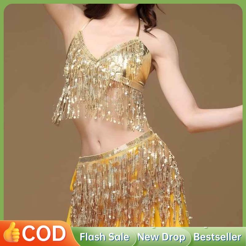 Baju Belly Dance Wanita Belly Dance Outfit Sequins Belly Dance Selendang Belly Dance