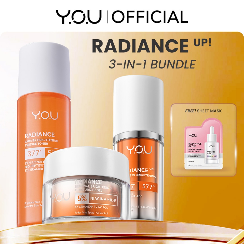 YOU 3in1 Paket Skincare Set 3pcs Radiance Glow, Radiance Up, Acneplus, Peeling