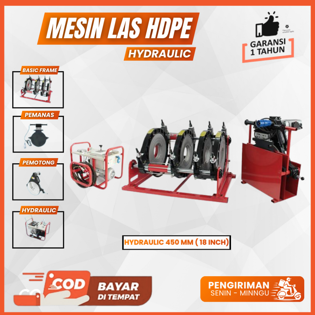 Mesin Sambung Pipa Hdpe Hydraulic 450mm - Mesin Las Pipa Hdpe 8''-18''Inch