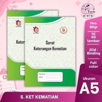 Buku Surat Kematian A5 Full Color | Surat Keterangan Kematian 50 Lembar