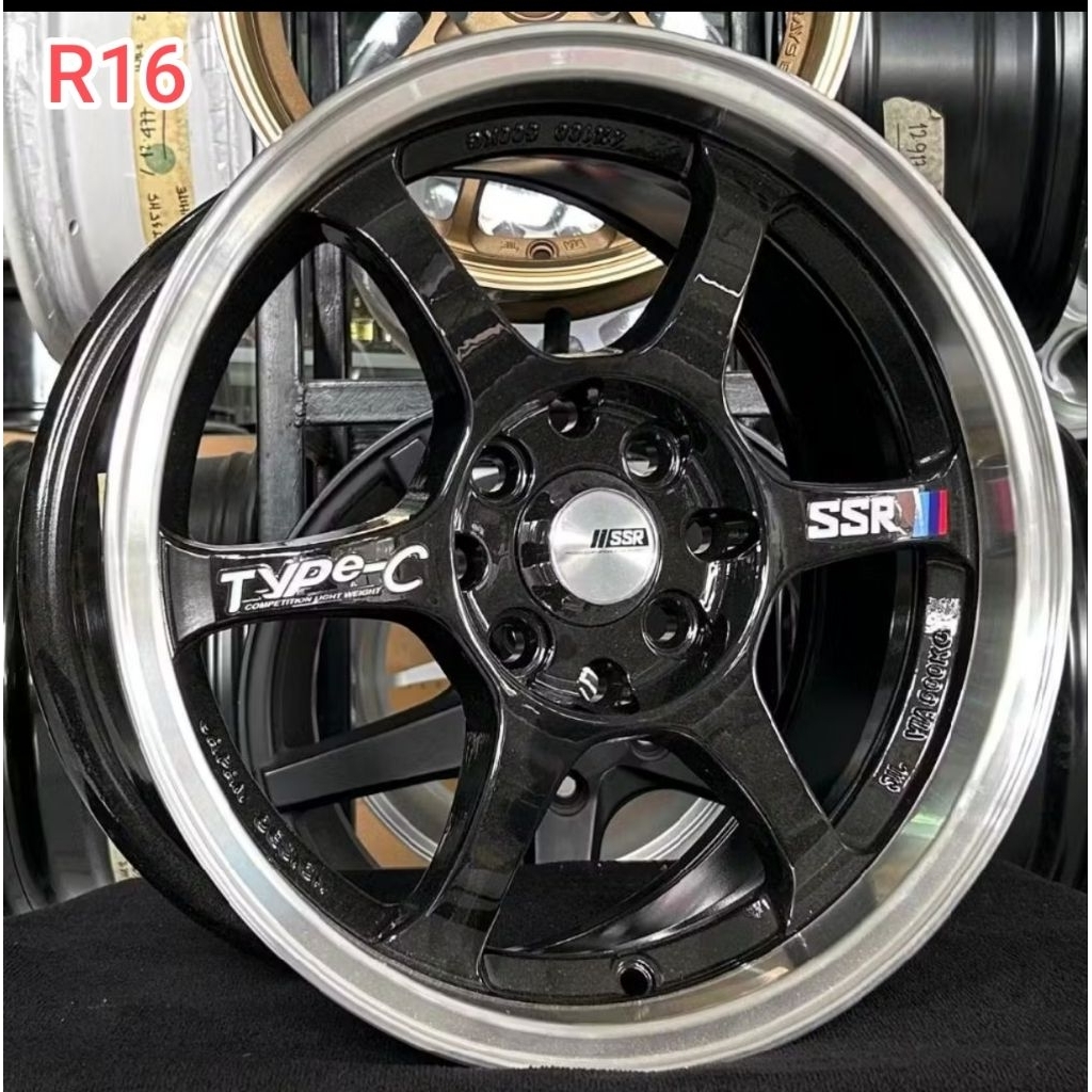 Velg SSR Type C Two Tone R16 Black Lips Polish 4x100/114