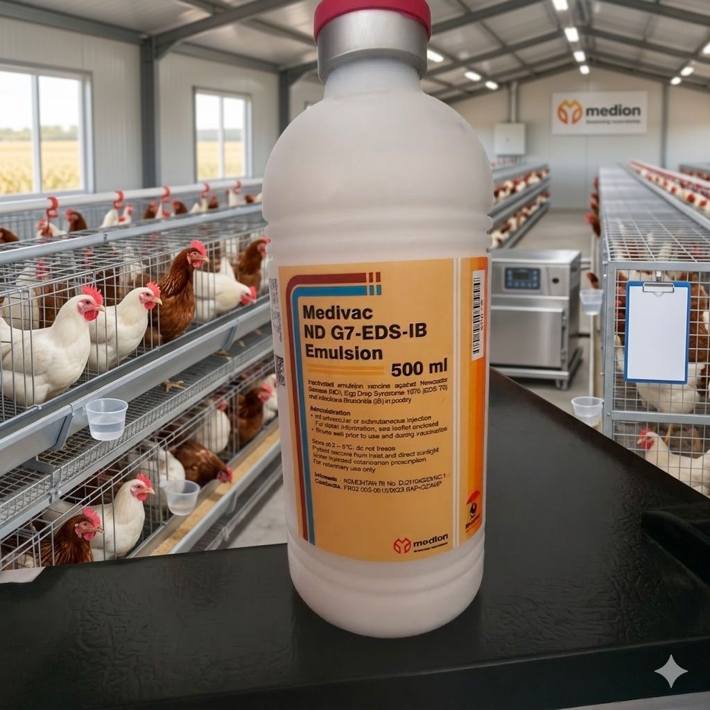 Vaksin Medivac ND G7 EDS IB Emulsion Netto 500ml, DS 1000 Ekor