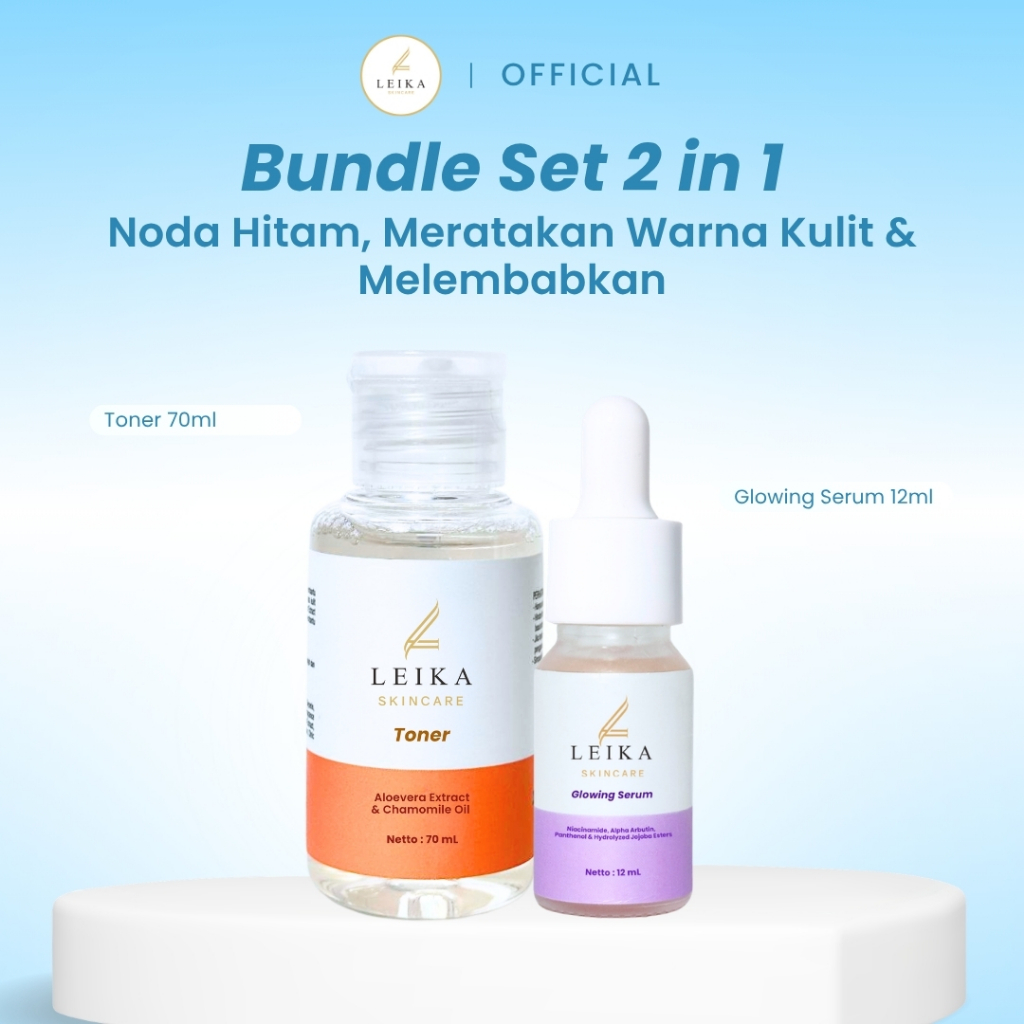 Leika Skincare 2 in 1 Glowing Serum & Toner Leika Skin Care Resmi BPOM