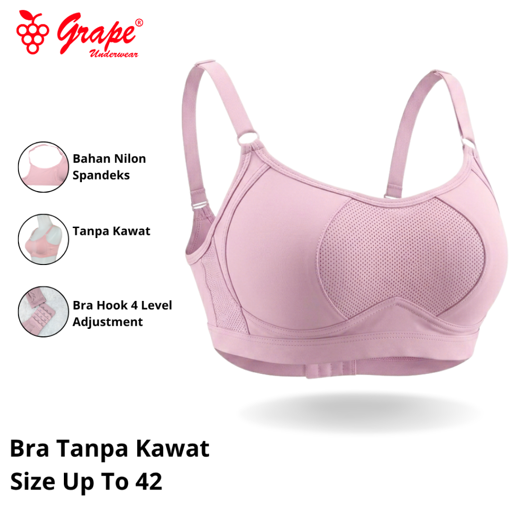 Grape - Bra Wanita Tanpa Kawat Nyaman Dipakai Seharian Tidak Gerah Saat Dipakai Warna Trendy | BH GM
