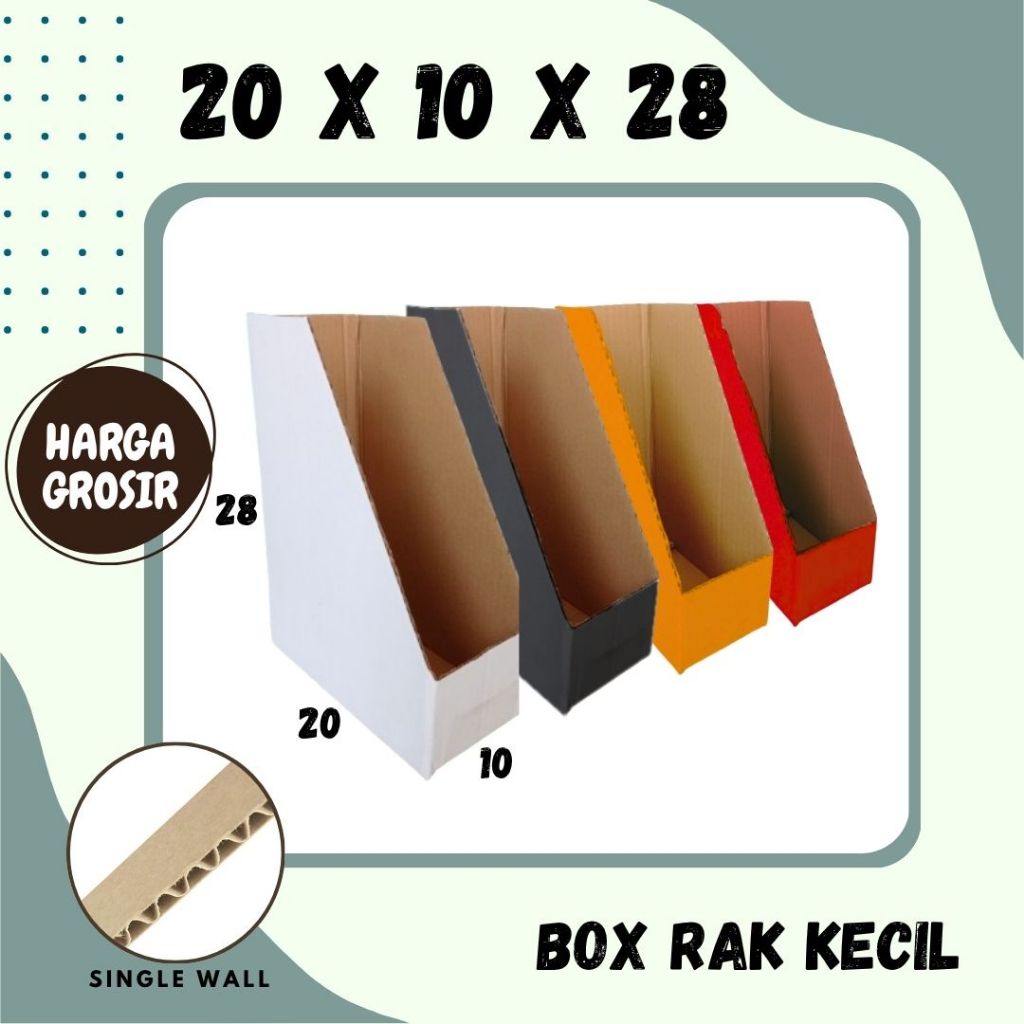 Bok Rak Kecil 20x10x28 Box File Kardus Packing Kotak Kemasan Karton File Dokumen