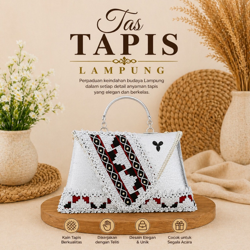 TAS CLUTCH WANITA TAPIS LAMPUNG PESTA