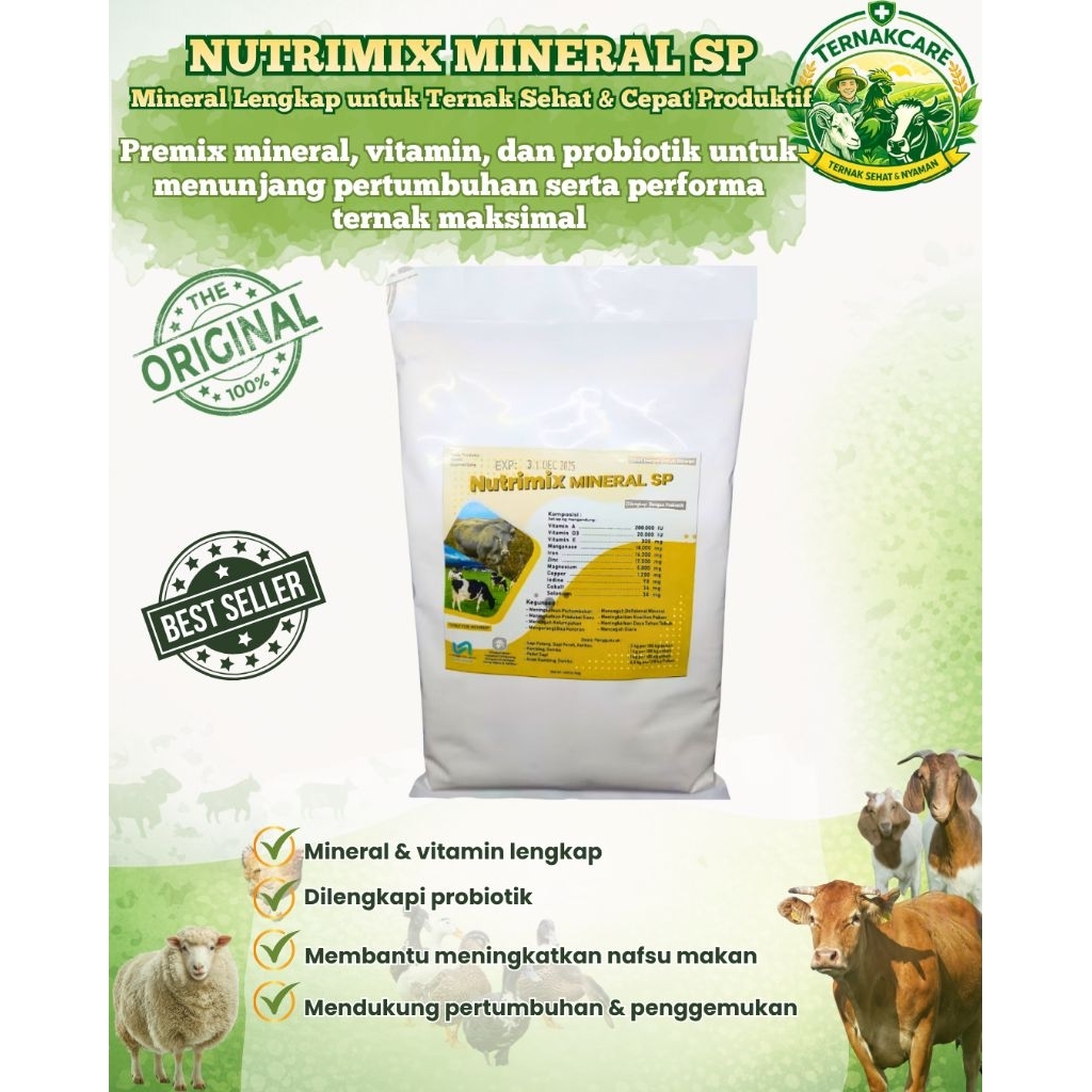[ternak] Nutrimix Mineral SP - Premix Sapi - Supplement Pakan Pemacu Produksi - Sapi, Kambing, Domba