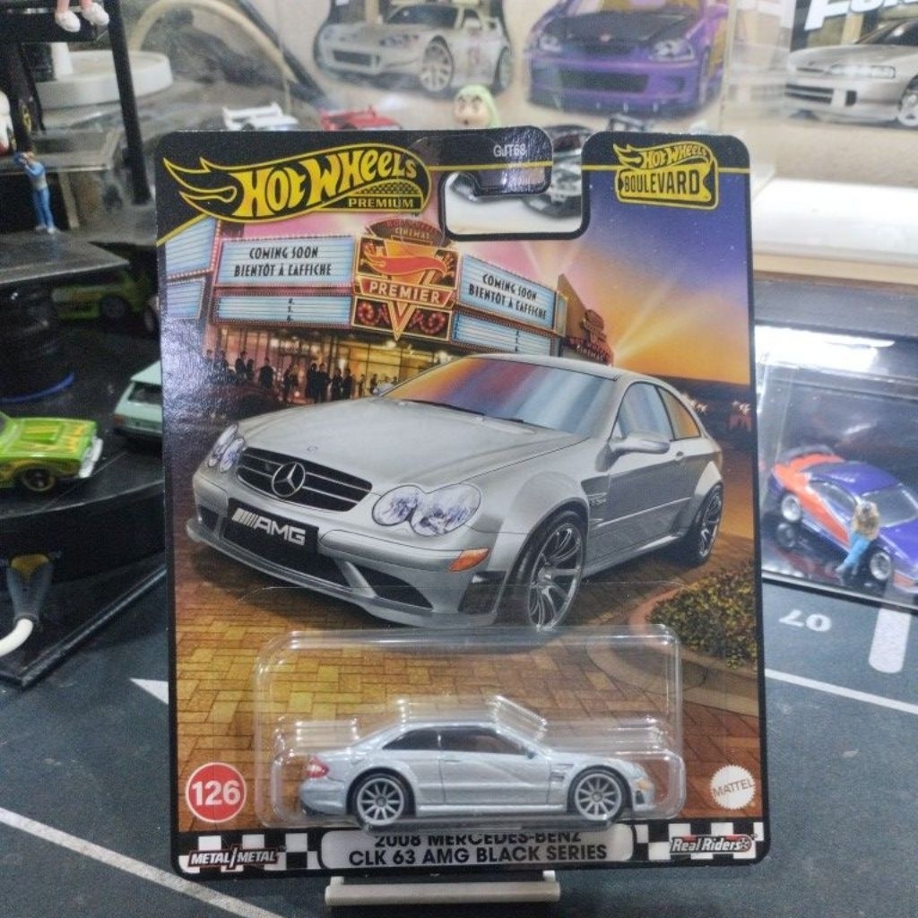 HOT WHEELS MERCEDES BENZ CLK 63 AMG SILVER PREMIUM (141)