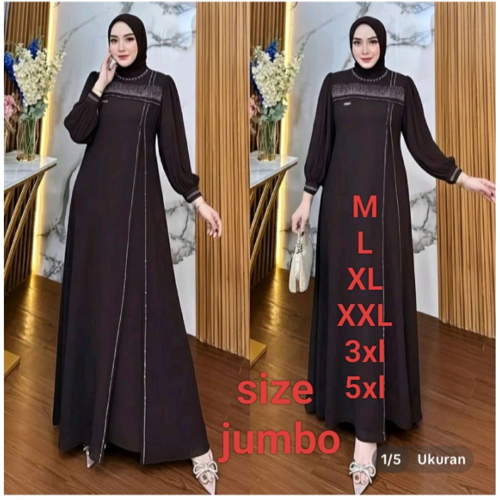 RAHMA DRESS BAJU GAMIS TERBARU 2026 BAHAN CERUTI BABYDOL SIZE JUMBO