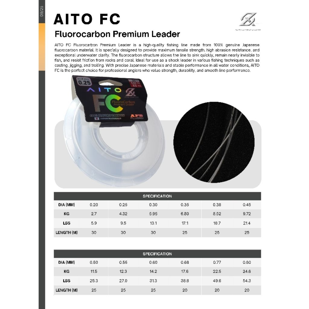 SENAR LEADER AXZ AITO FC 100%Fluorocarbon Premium Leader