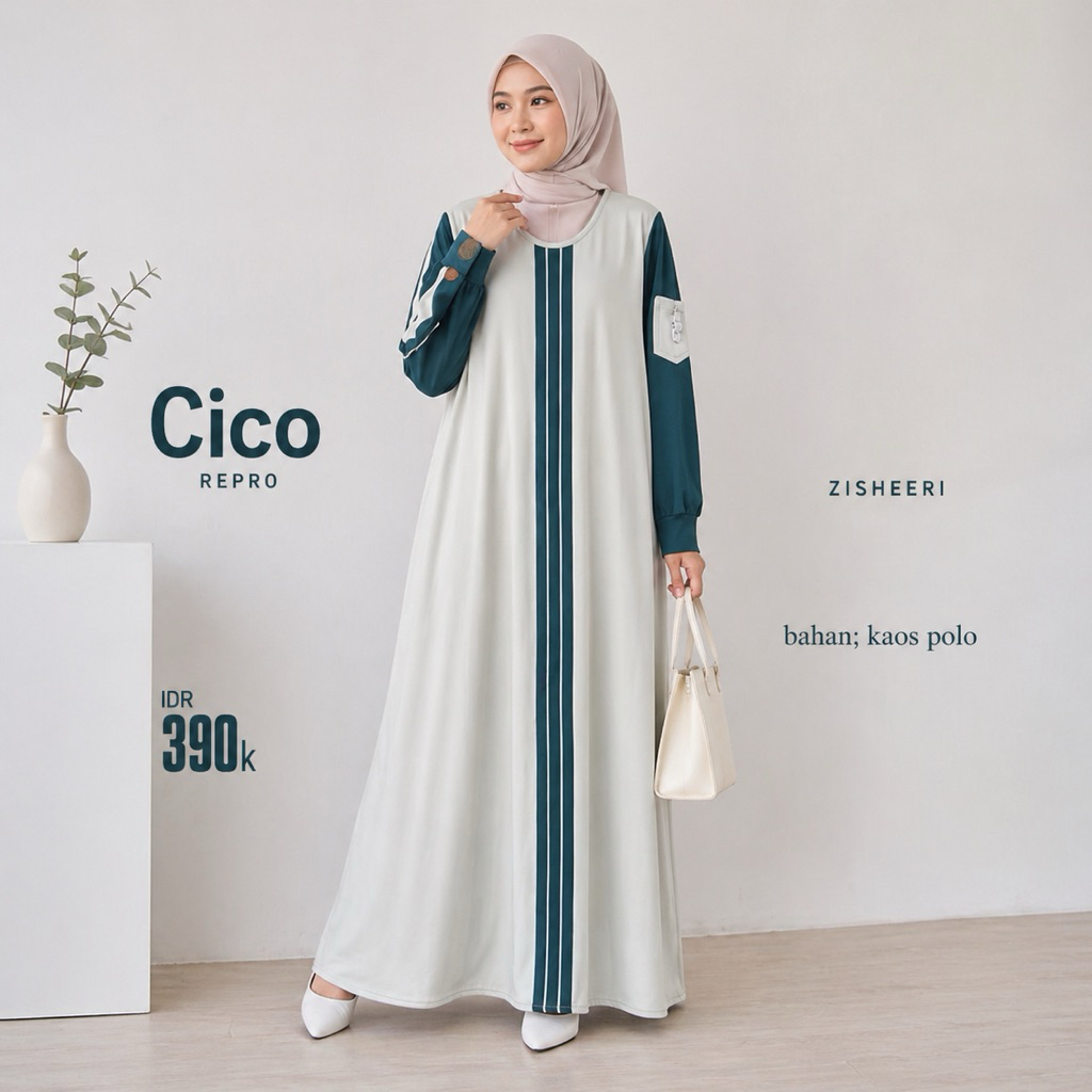 ZISHEERI GAMIS SPORTY CICO REPRO GREEN