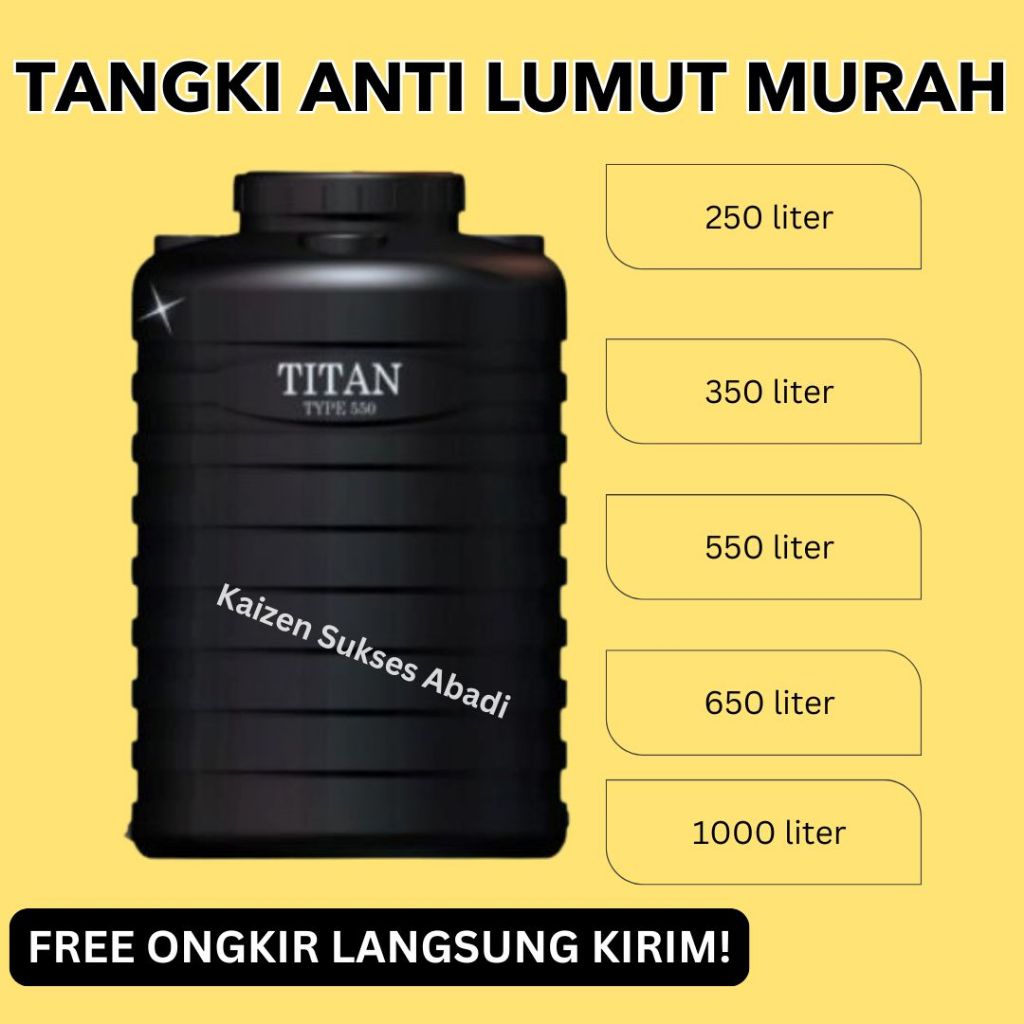 [LANGSUNG KIRIM FREE ONGKIR] Tangki Tandon Toren Air atas rumah plastik merek Tedmond Grand Titan 25