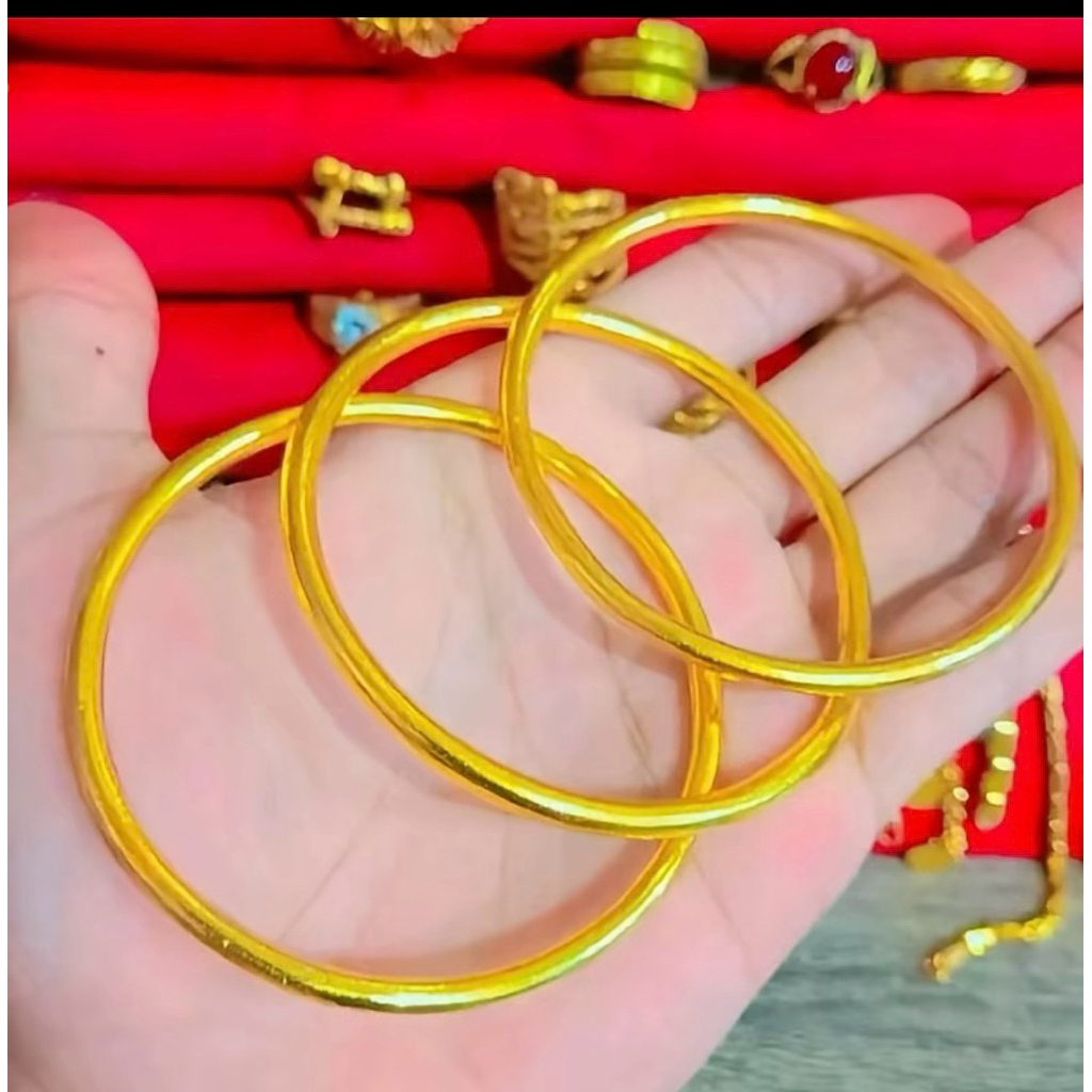 GELANG KERONCONG WANITA ANTI KARAT SEPUHAN EMAS BALUT KRISTAL PREMIUM