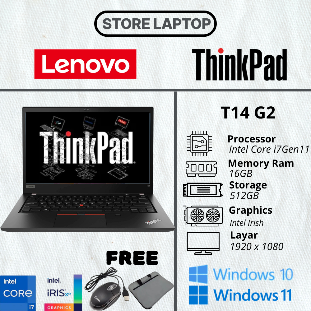 Lenovo ThinkPad T14 / T14s  Gen 2 | Intel i5 i7 Gen 11 | AMD Ryzen 5 5650U / Ryzen 7 5850U | RAM 8GB
