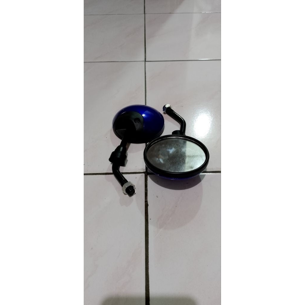 spion variasi mini bulat biru untuk jenis motor honda