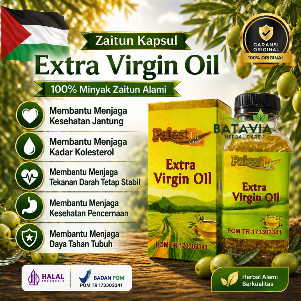 Kapsul Minyak Zaitun Palestin Kapsul Extra Virgin Oil Olive Oil Capsule