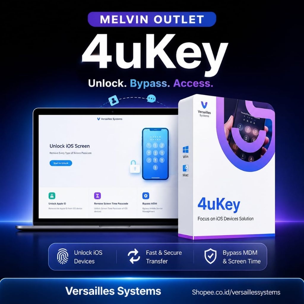 TENORSHARE 4UKEY (PEMBUKA KODE SANDI LAYAR) UNTUK IOS - Windows|Android|IOS|Iphone