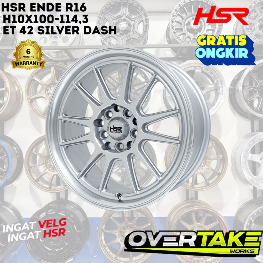 Velg ENDE 346 HSR Ring 16 Lebar 7 PCD H10 5x100 5x114 ET42 SDML Velg Civic FD Altis Mazda3 Lancer Er