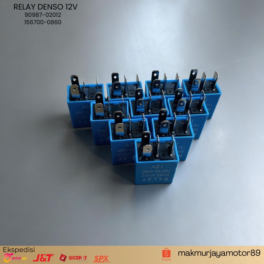 Relay Ac Biru Besar 12V 5K Universal kaki 4 PIN 90987-04004