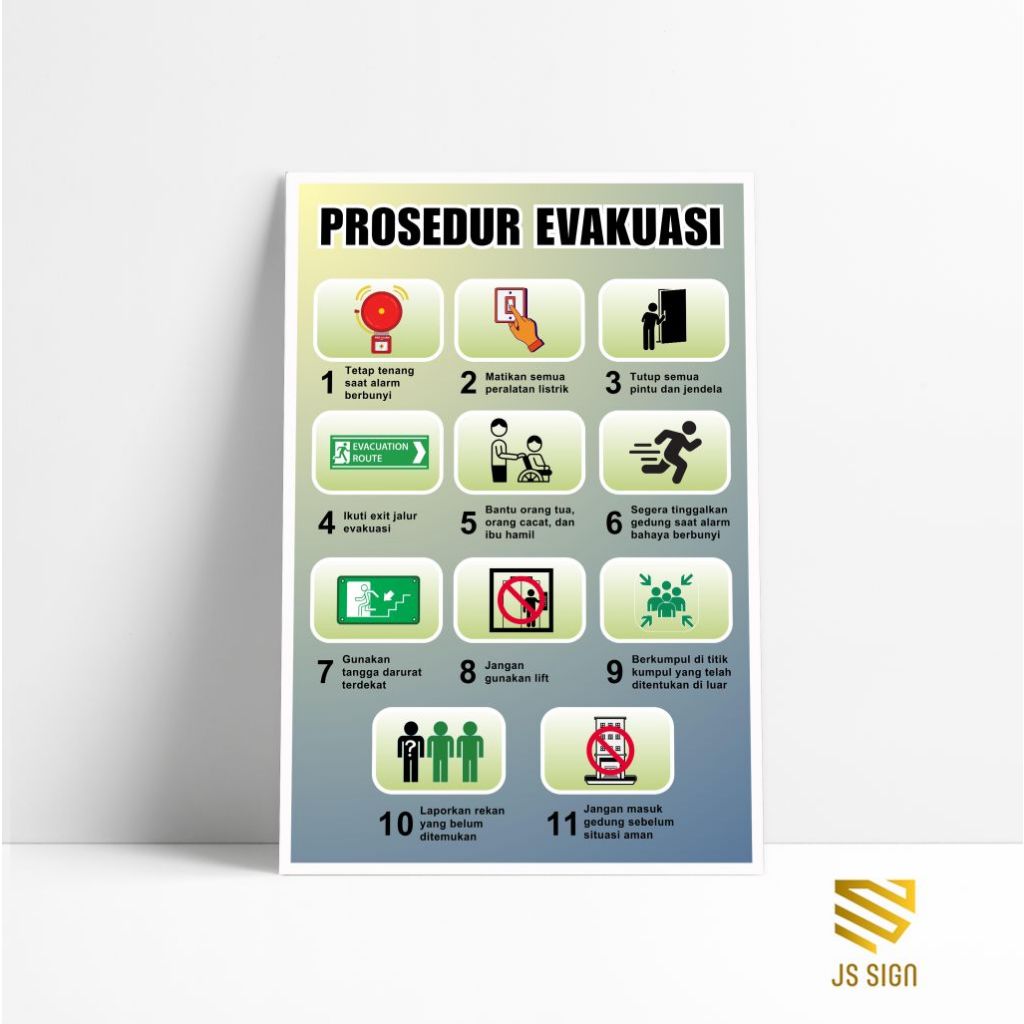 POSTER SAFETY K3 -  PROSEDUR EVAKUASI