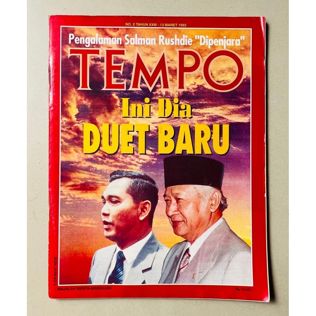 Majalah Tempo 13 Maret 1993 - Duet Baru : Presiden Soeharto dan Wapres Try Sutrisno