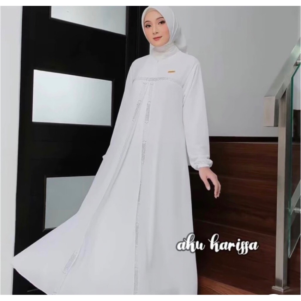 GAMIS MEWAH PAYET GAMIS SYAR'I PEREMPUAN MUSLIMAH WARNA PUTIH