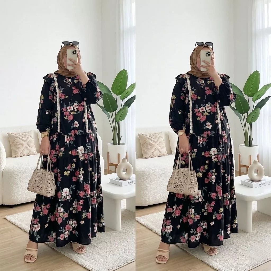 ZENA SET ROK RAYON JUMBO LD 120 130 140 // ONE SET ROK JUMBO // SETELAN ROK OVERSIZE // ONE SET SUPE