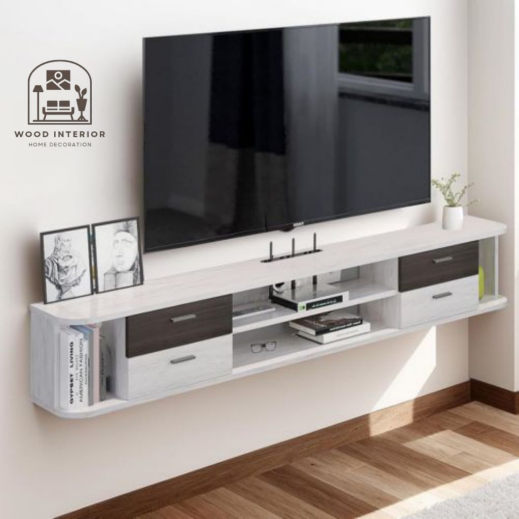 Rak tv minimalis modern Meja gantung tv aesthetic