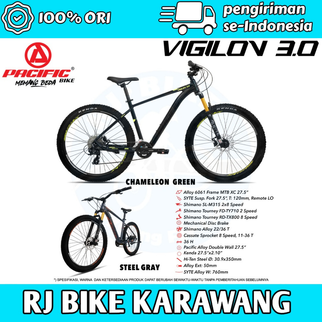 SEPEDA GUNUNG MTB PACIFIC VIGILON 2.0 26 INCH PACIFIC VIGILON 3.0 27.5 INCH