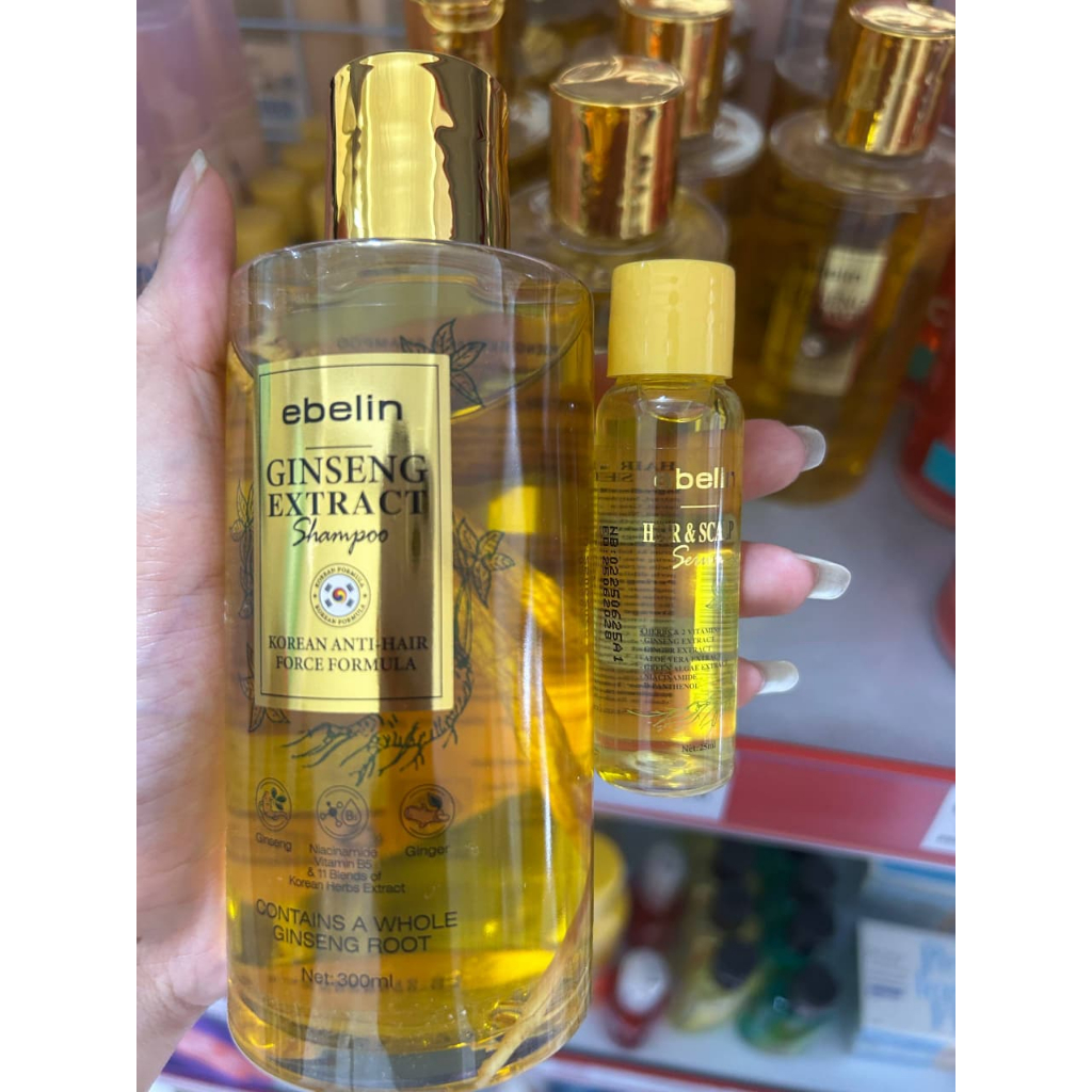 Shampo Ginseng + Hair Serum Ebelin – Anti Hair Fall & Treatment Rambut Rontok