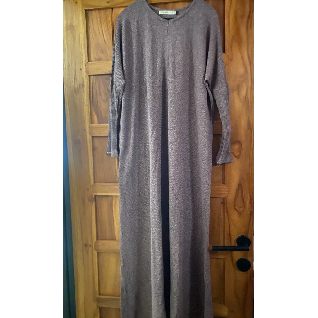 L three by Lubna Mecca abaya knit uk L Wood rose