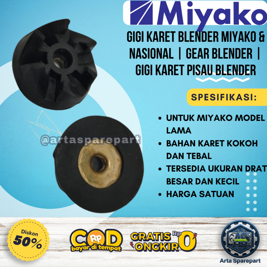 Gigi Karet Blender Miyako & Nasional | Gear Blender | Gigi Karet Pisau Blender