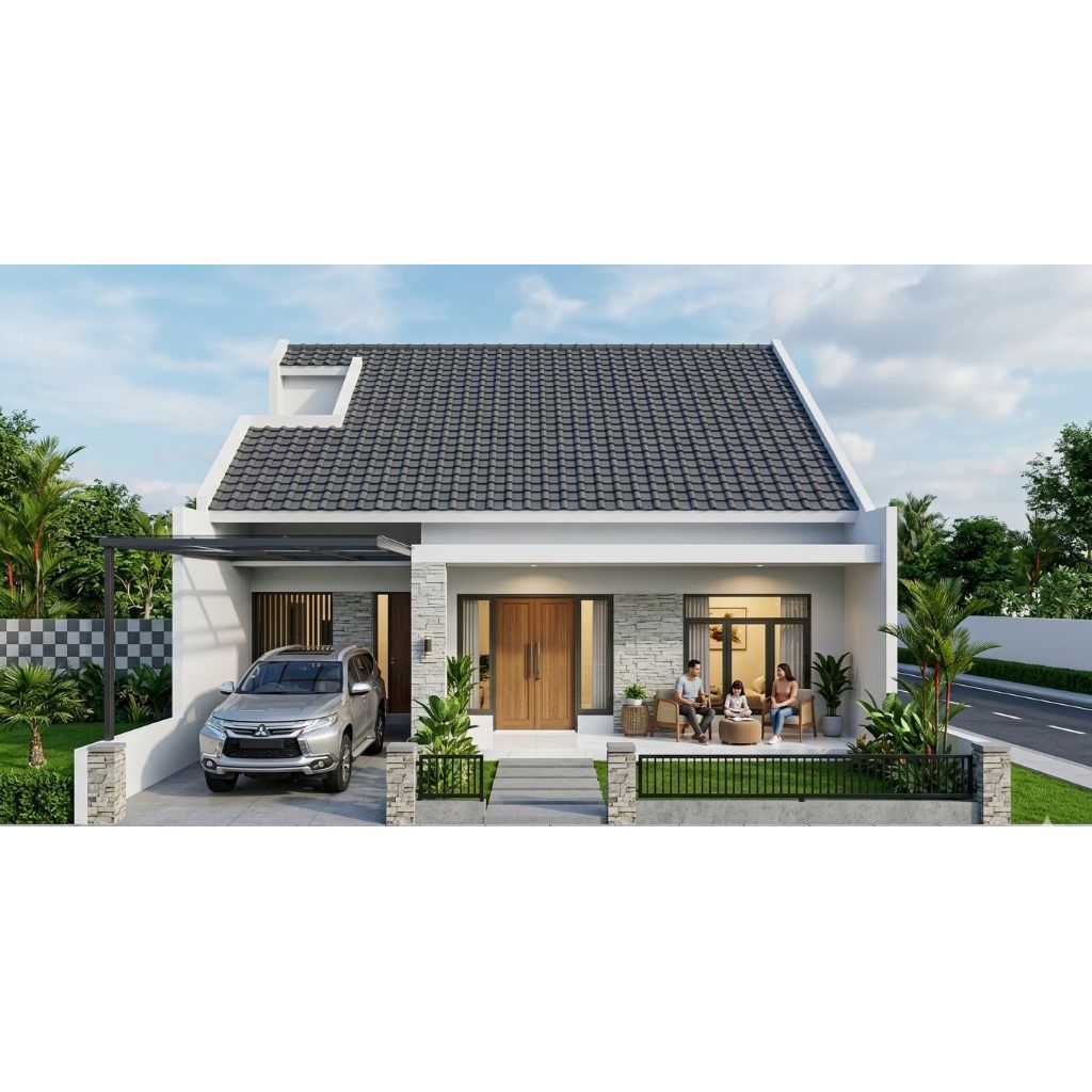 paket desain rumah minimalis ukuran 9x15, 3 kamar tidur. jasa desain rumah, rumah minimalis, paket d