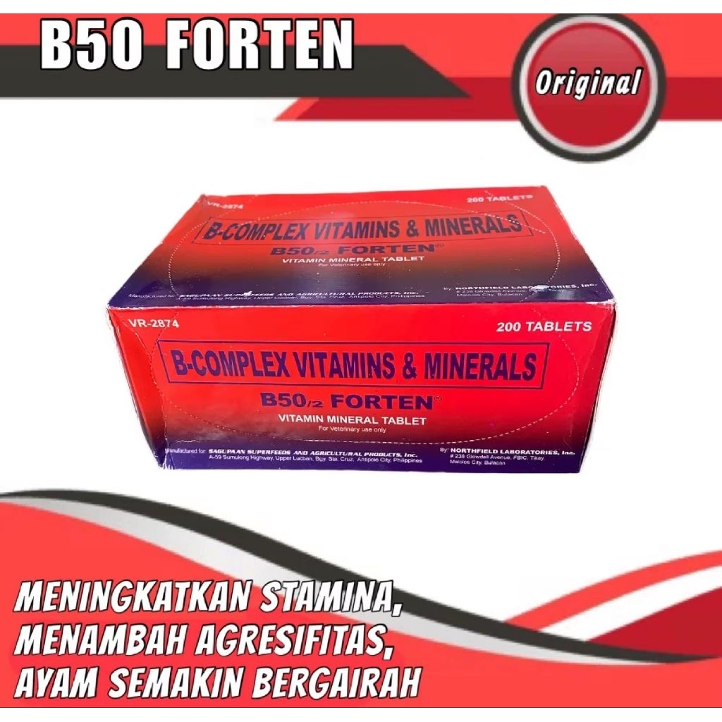 B50 vitamin ayam legend b complex forten