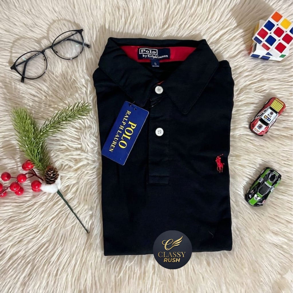 Kaos Polo Kerah Biasa Katun | Polo Shirt Hitam