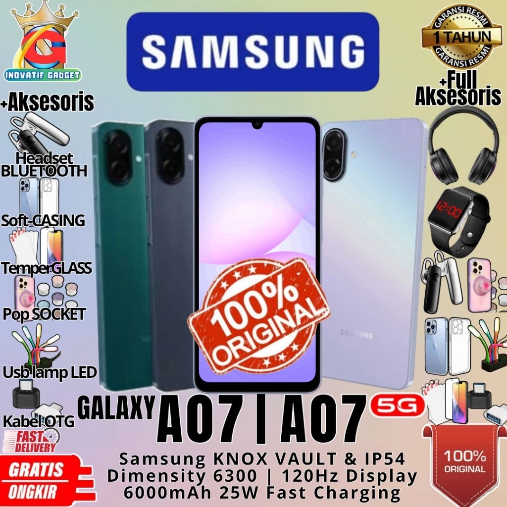 HP BARU SAMSUNG A07 5G | A07 8/256GB & 6/128GB & 4/128GB & 4/64GB RAM UPTO 16GB Chipset Gaming GARAN