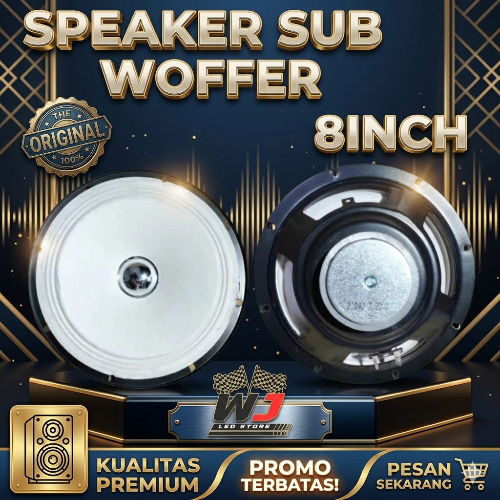 Speaker 8 Inch & 6.5 Inch Subwoofer 3.2 Ohm Full Bass Original Sound System Full Music