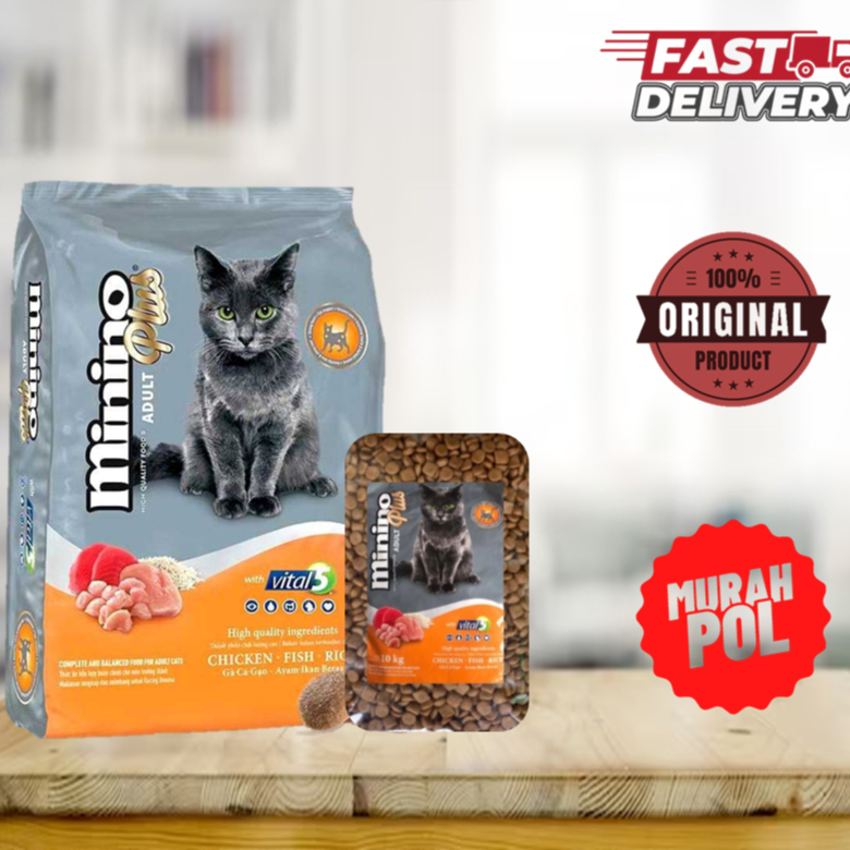 MININO PLUS ADULT | MAKANAN KUCING MININO PLUS UKURAN 1KG