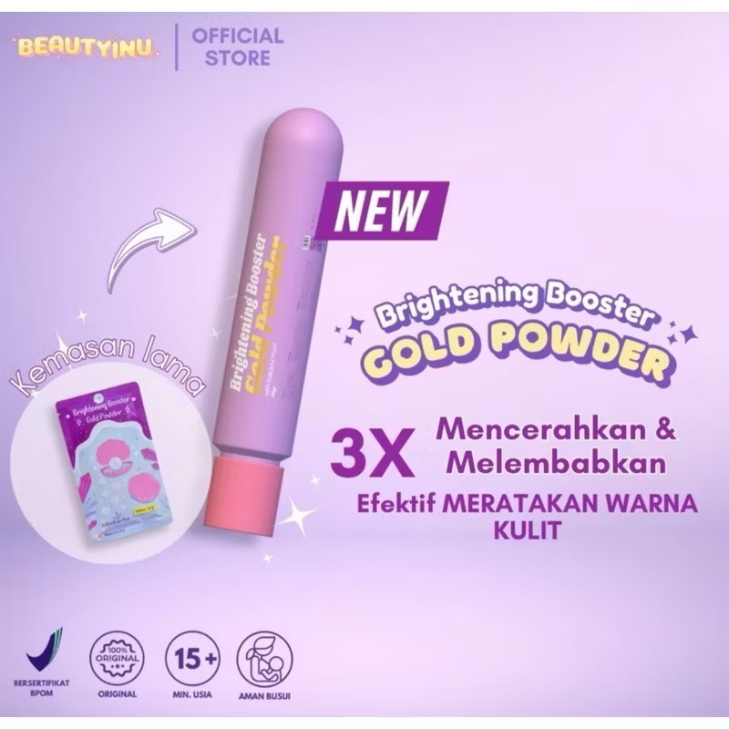 BRIGHTENING BOOSTER GOLD POWDER BEAUTYNU (Serbuk pemutih)