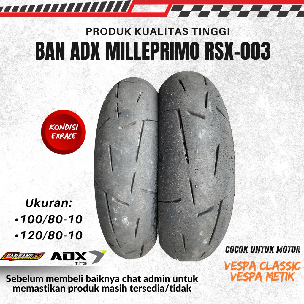 Ban Motor Vespa classic/metic ADX Milleprimo 100/80-10//120/80-10