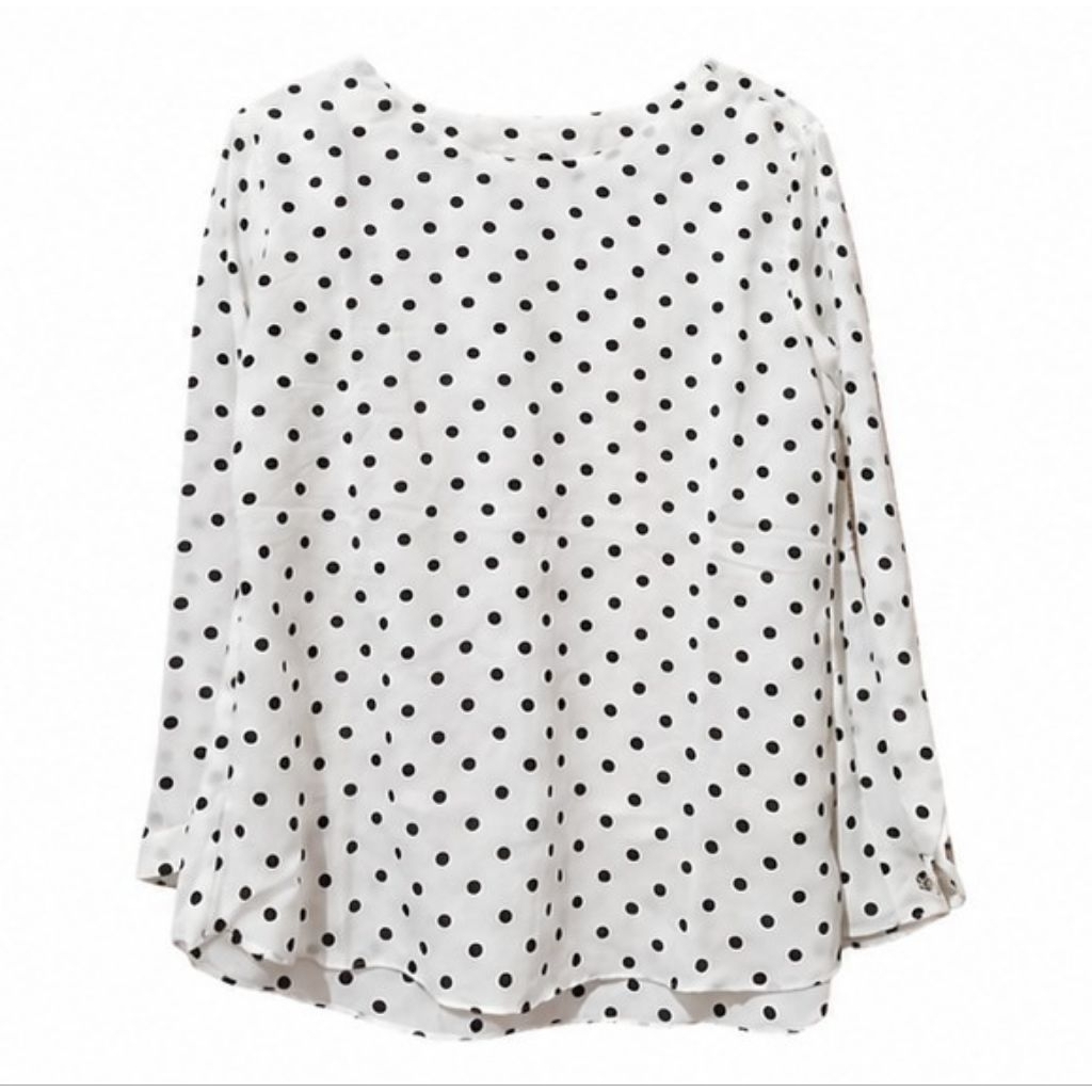 PRELOVED Blouse Atasan Putih Polkadot