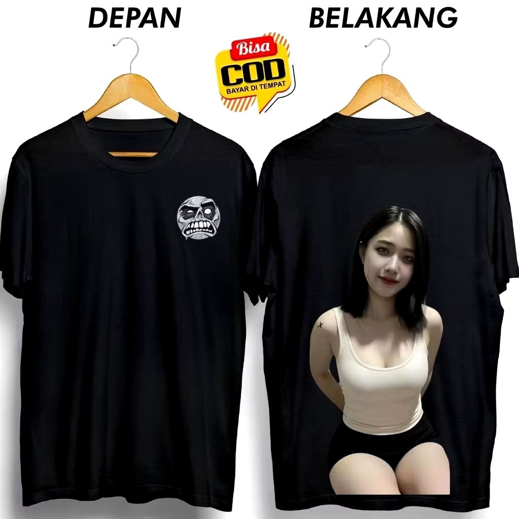 Kaos Hantu Kemben Putih DB Celana hitam