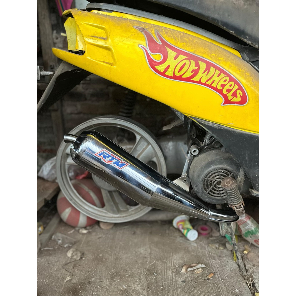 Knalpot Matic Dua Tak Malika Sanex Husar Yamaha Glide