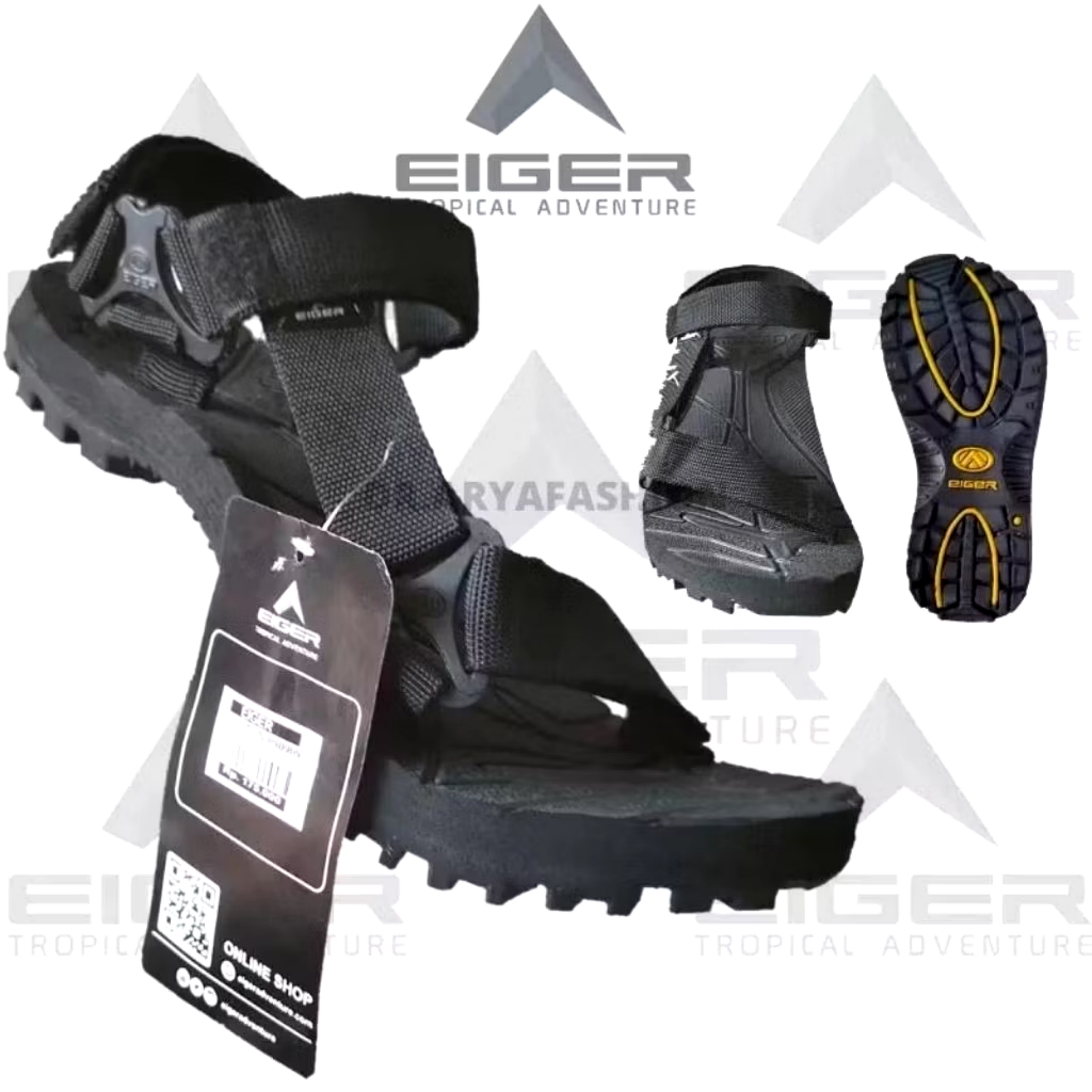 ORIGINAL EIGER1997 SANDAL GUNUNG PRIA HITAM CASUAL OUTDOOR
