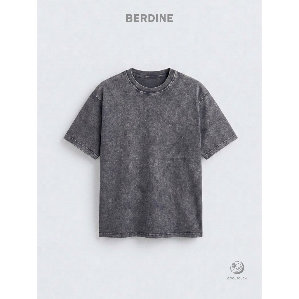 Berdine Kaos Washing T-Shirt Polos | SMOKEY GREY | Cool Touch
