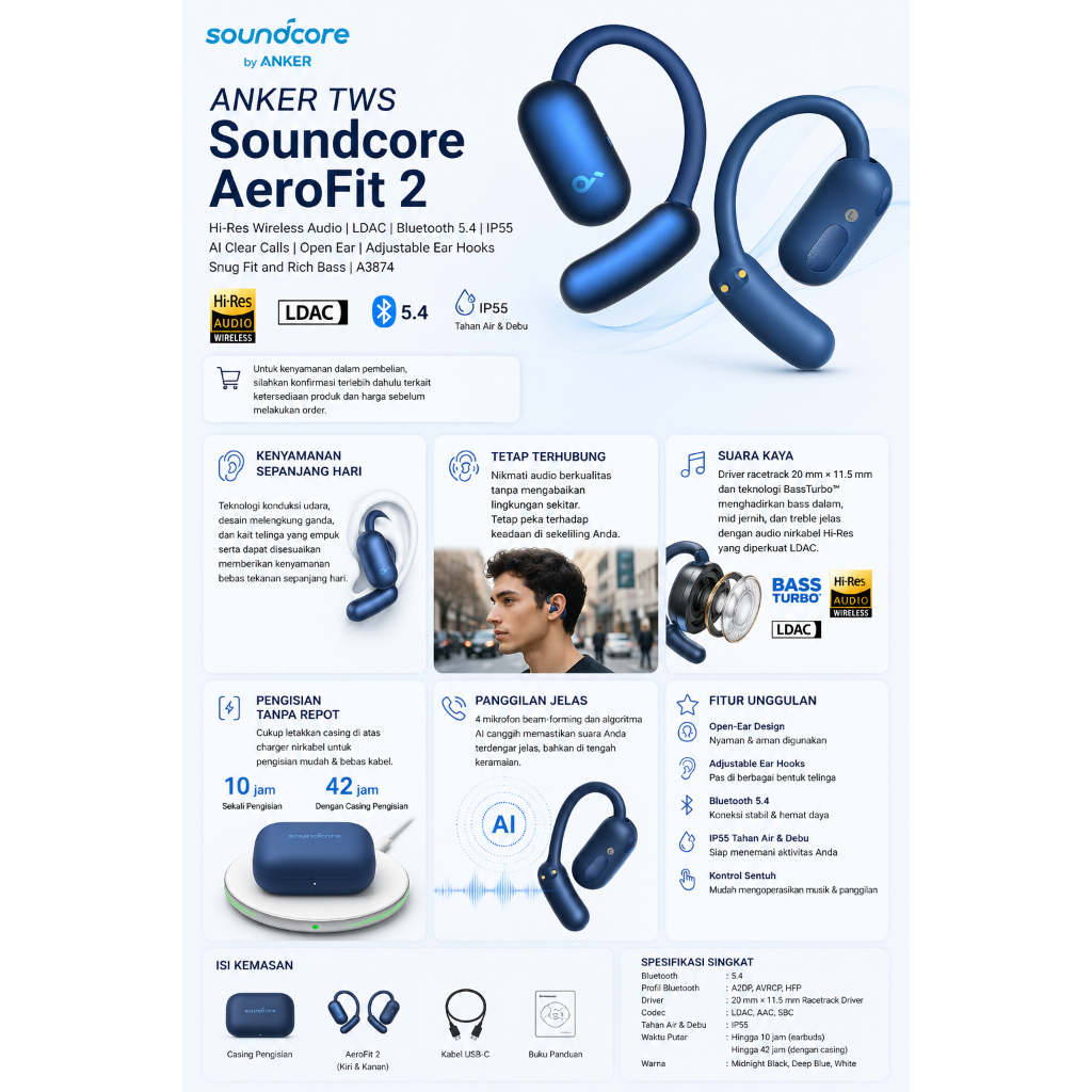 ANKER TWS Soundcore AeroFit 2 A3874